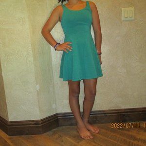 green mini dress